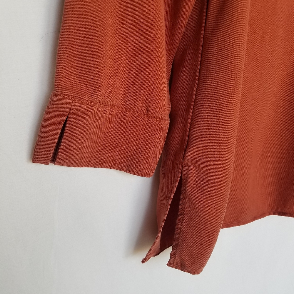 Rust Orange Button Up Tunic Blouse - image 5